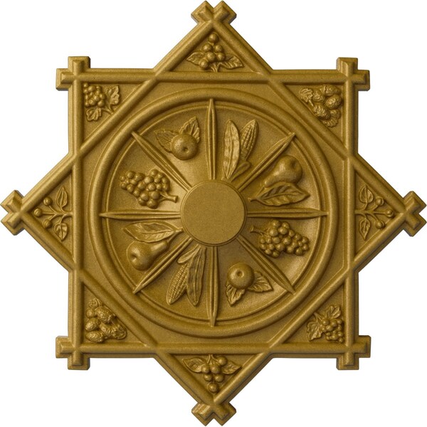 Ekena Millwork Antilles Ceiling Medallion (Fits Canopies up to 6"), Hand-Painted Pharaohs Gold, 38 1/4"OD x 1 1/2"P CM38ANPGS - main